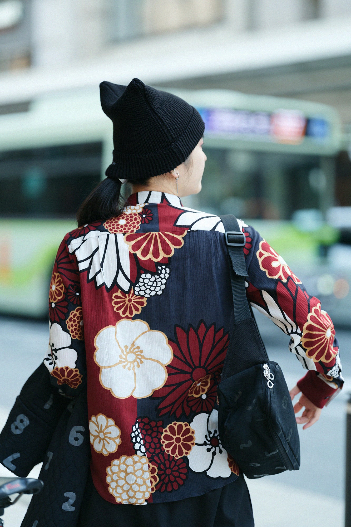 高島縮棉 20/20 立領長袖襯衫／金襴緞子