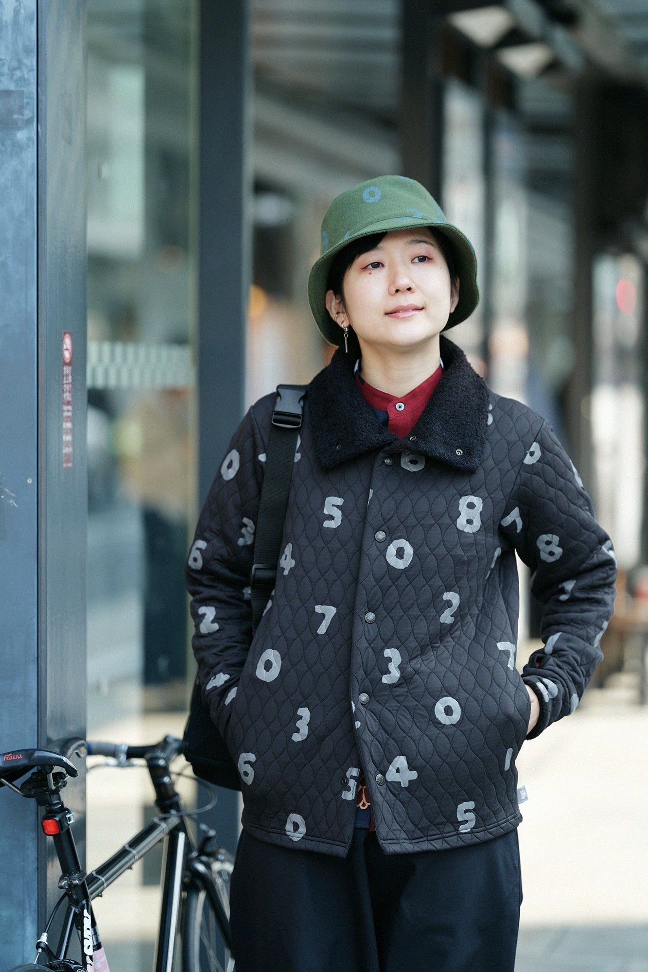 A.S Quilting Jacquard Neckwarm Cardigan／SO-SU-U Black 