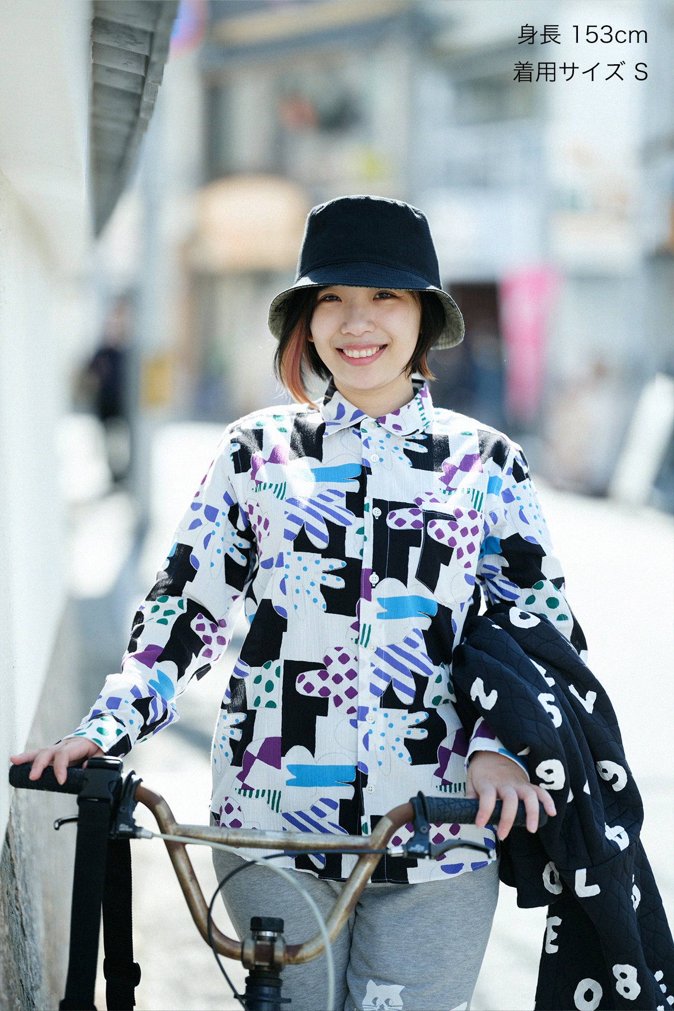 sou sou　高島縮 20/20 シャツ Sサイズ 高島縮 20/20 スタンドカラーシャツ SP／ほほえみ
