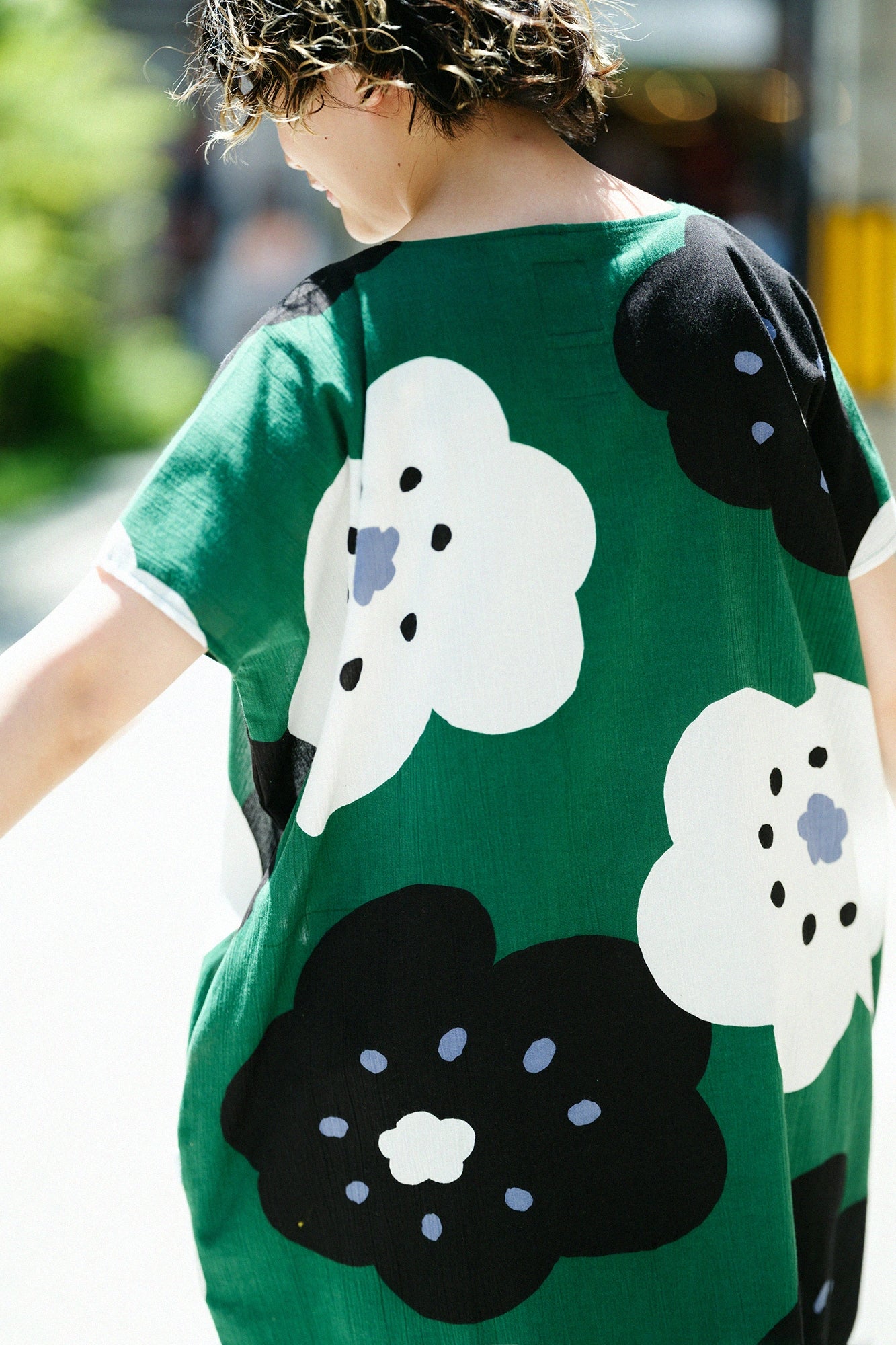 【Ships ard. 6/23】Chizimi Cotton 20/20 Rectangular Dress / Smile Evergreen