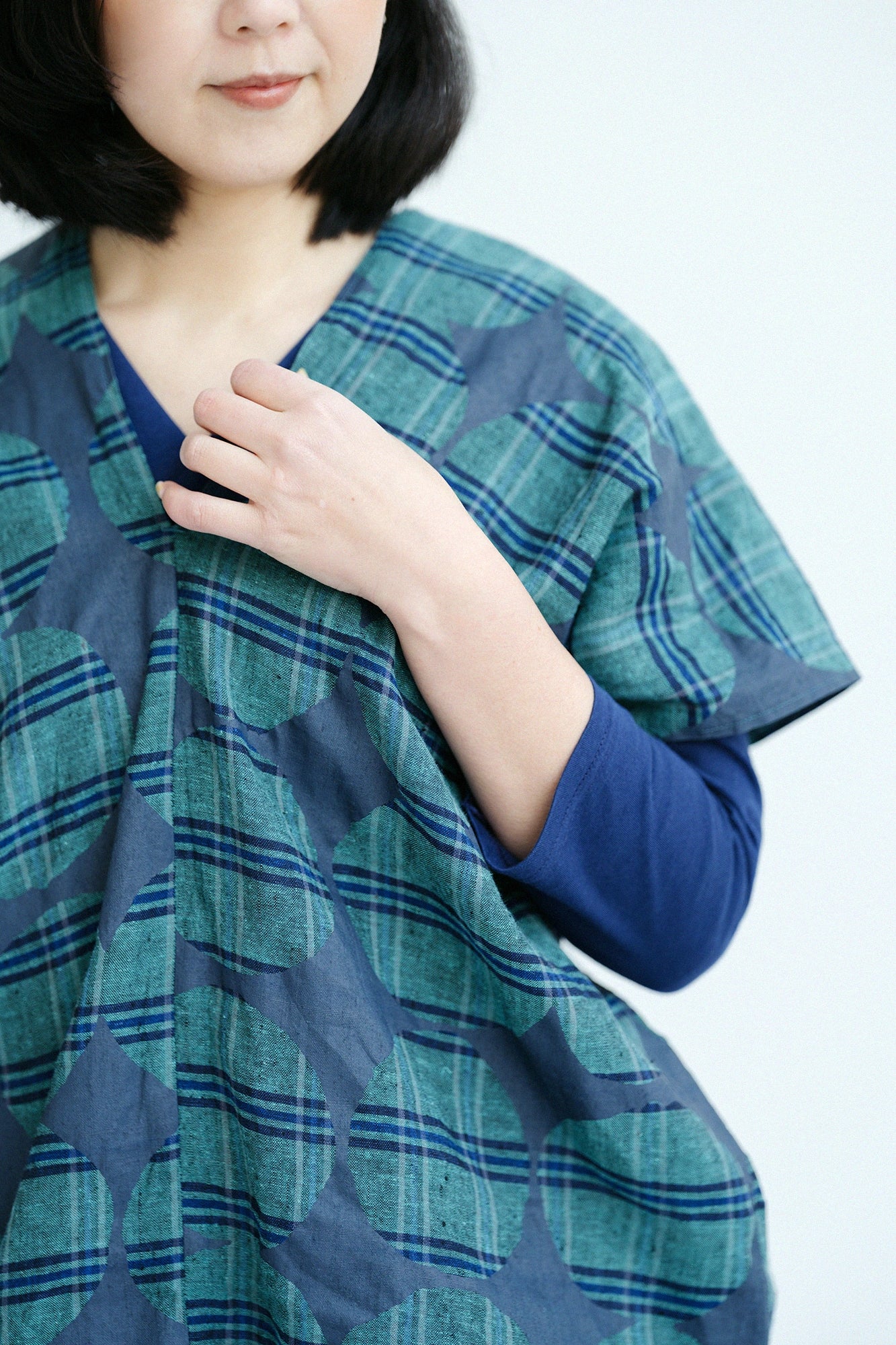 【3月3日頃発送予定】麻 格子織（こうしおり） 四角衣（しかくい） 二つ身（ふたつみ）／おはじき