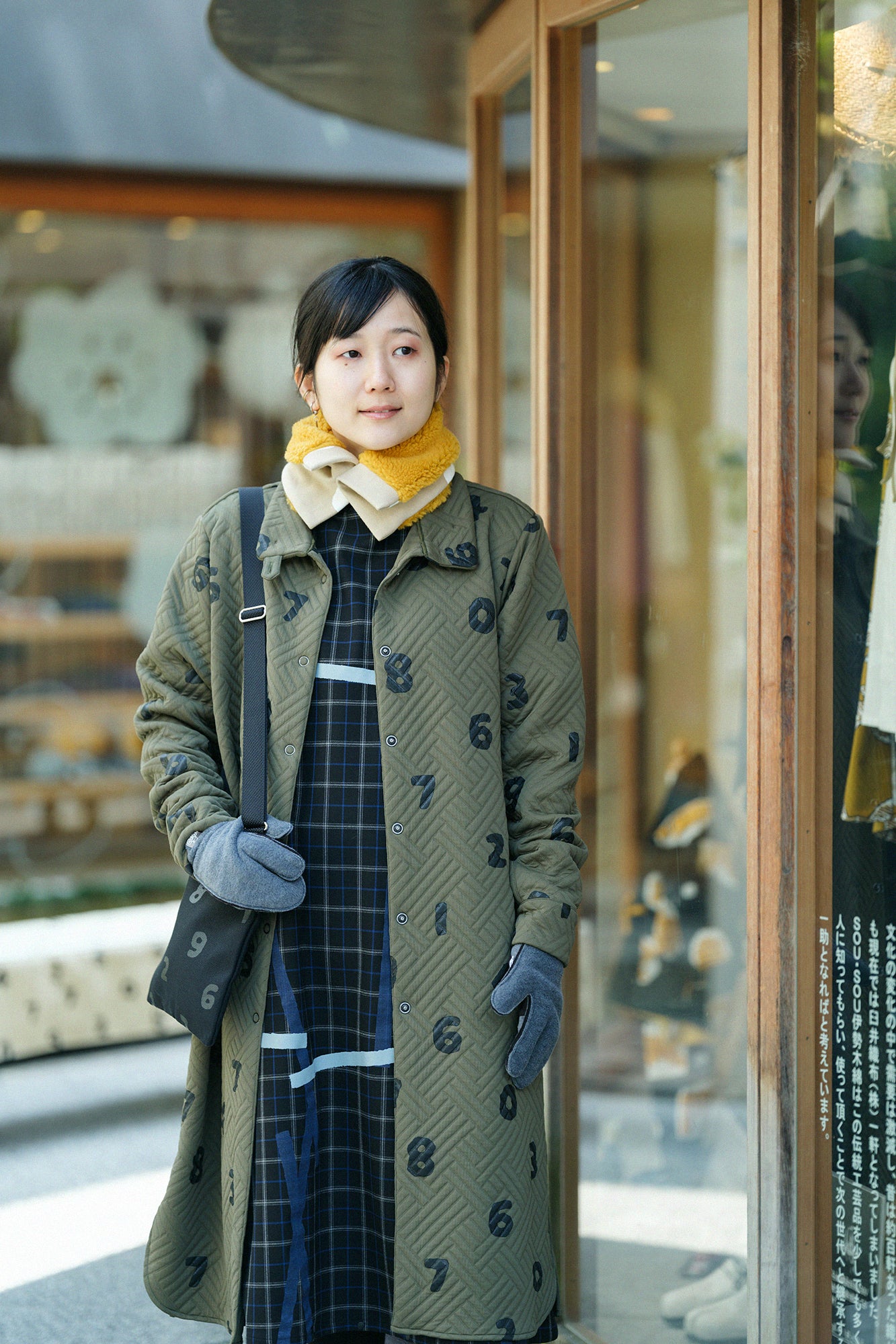 Quilting Jacquard SANPOOne-piece Dress／SO-SU-U Olive Green