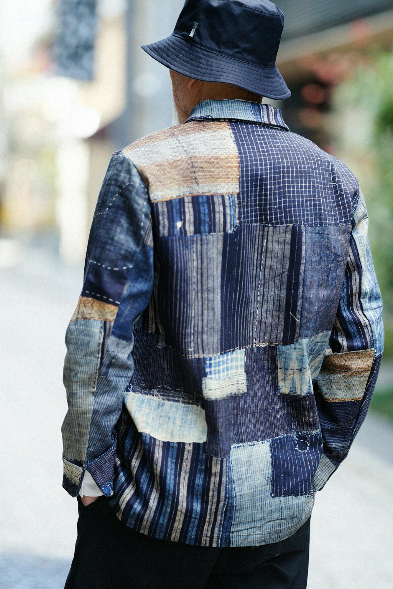 [Expédition prévue vers le 17 mars] Veste stretch en sergé de coton et lin avec col/BORO II IJ