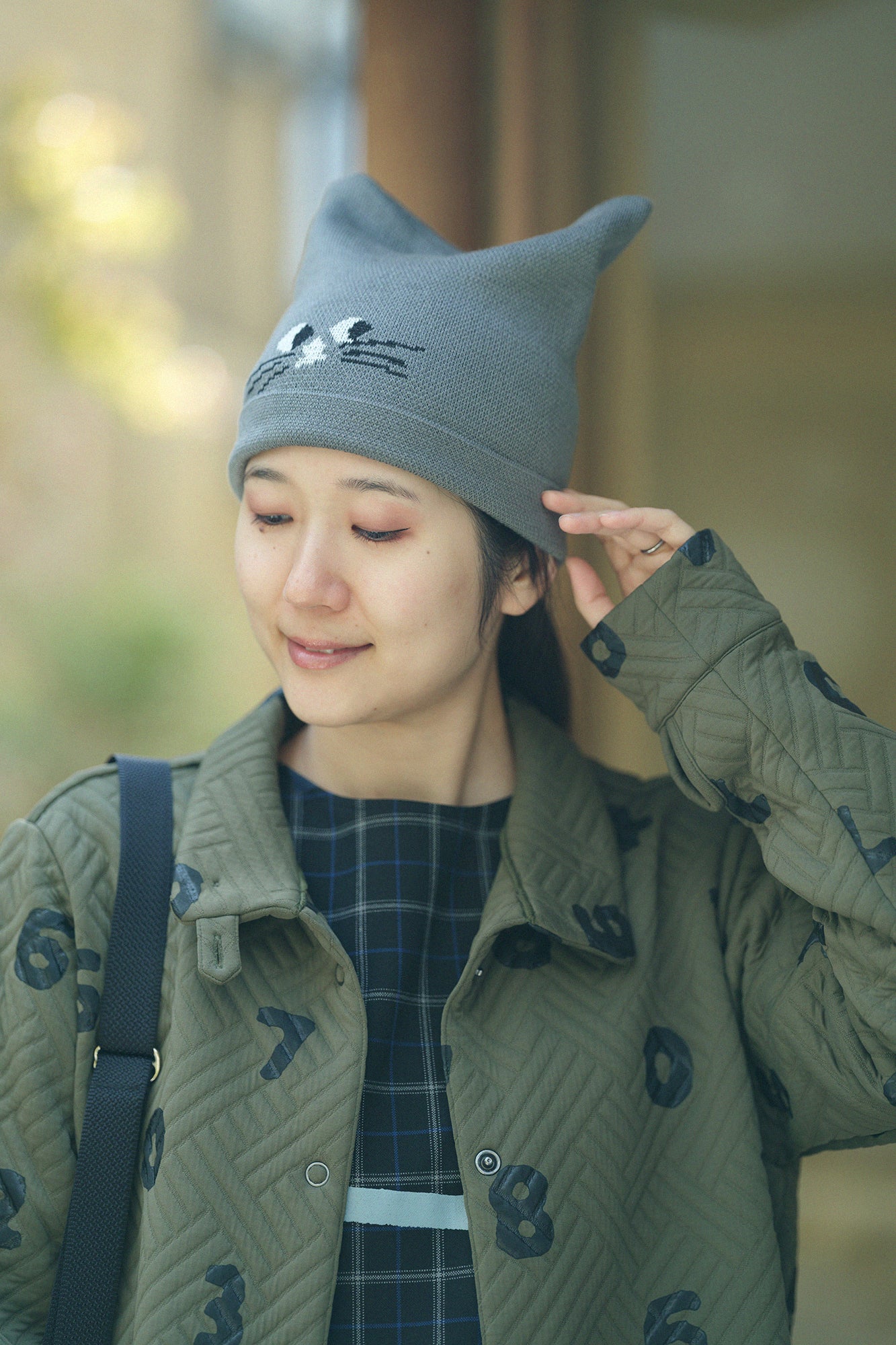 depo Nyan Jacquard Knit Cap／MiddleGrey