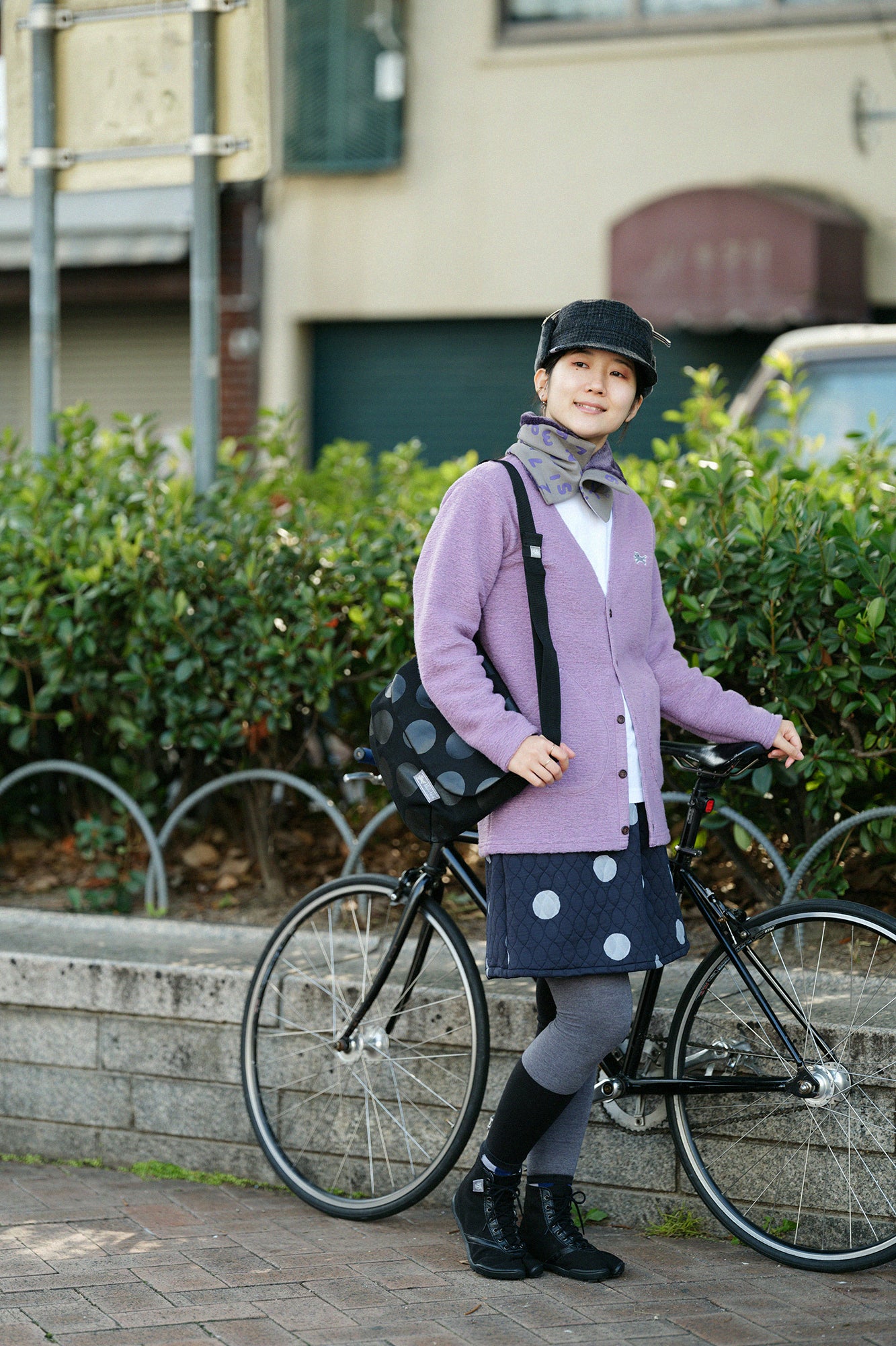 雙面用 BIKE短圍巾／SO-SU-U十數昆 上下 灰色