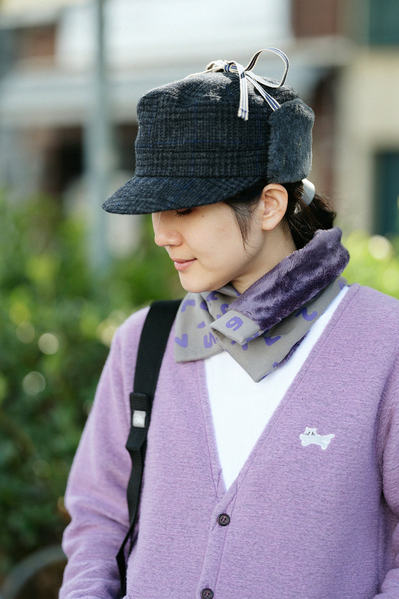 雙面用 BIKE短圍巾／SO-SU-U十數昆 上下 灰色