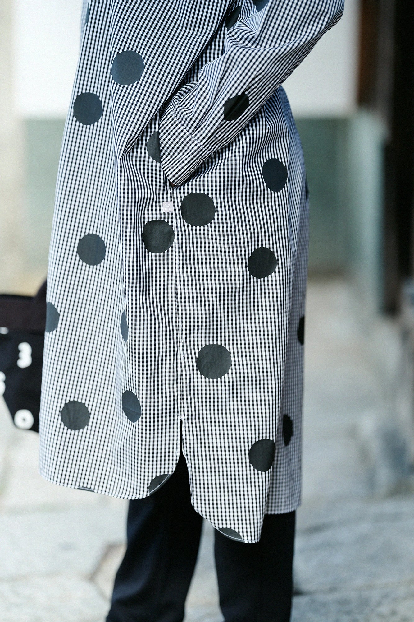 [Versand voraussichtlich um den 17. März] Superlanges Baumwoll-Grand-Hemdkleid R.H/Suigyoku Mara Schwarz kariert