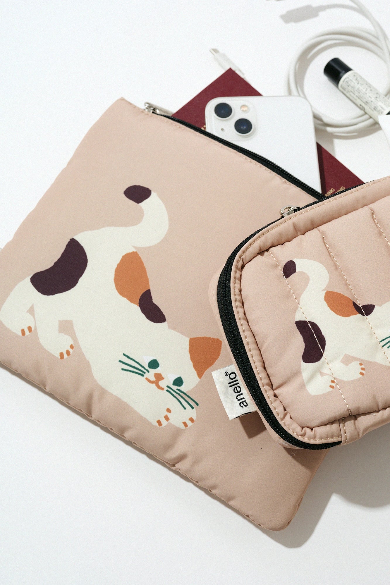 SOU・SOU×Eslite Bookstore Flache Aufbewahrungstasche/Calico Cat