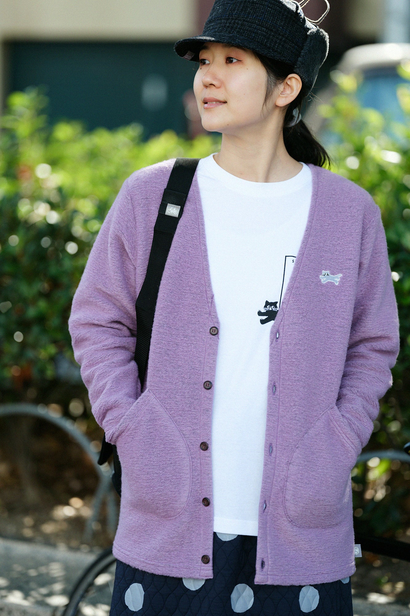 【◯预购】义大利毛绒针织V领L/S外套／玫瑰粉红（※预计于12月2日左右发货）