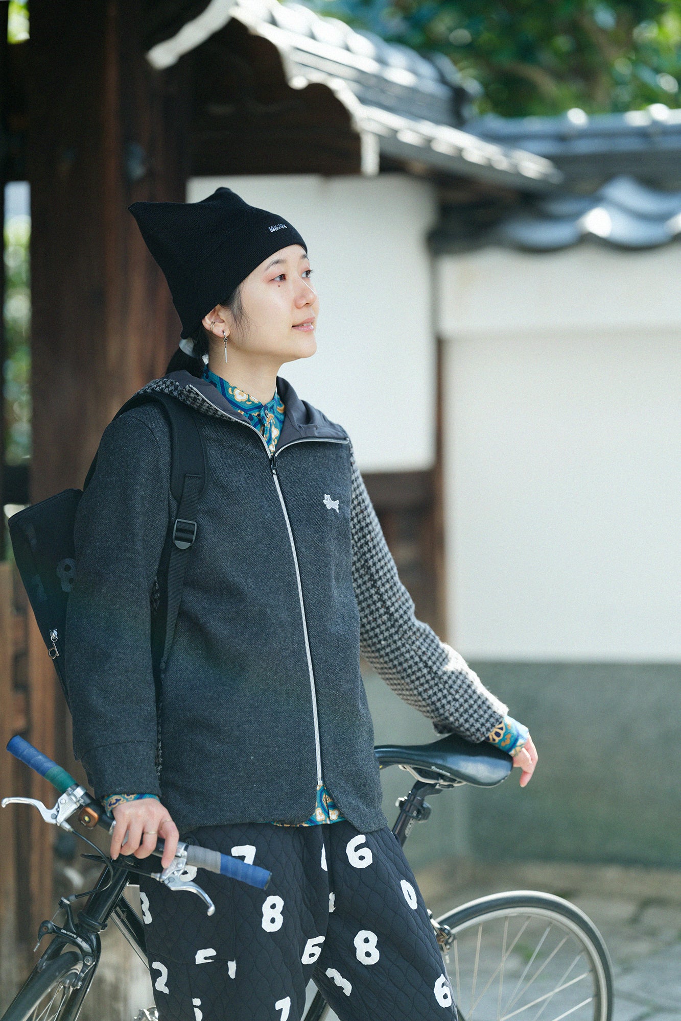 CBN Wool ZIP UP Hooded Jacket／Dark Grey 