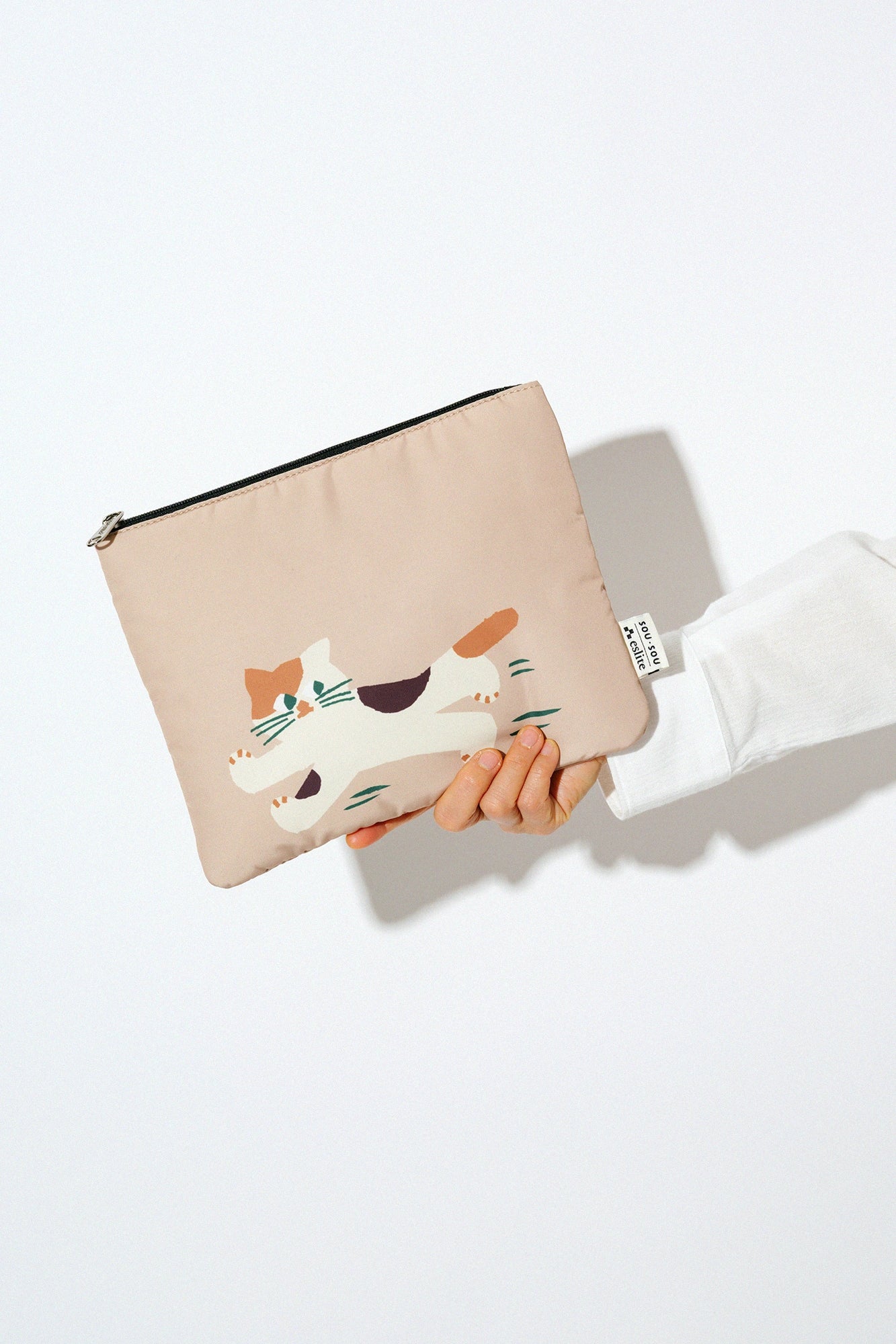 SOU・SOU×Eslite Bookstore Flache Aufbewahrungstasche/Calico Cat