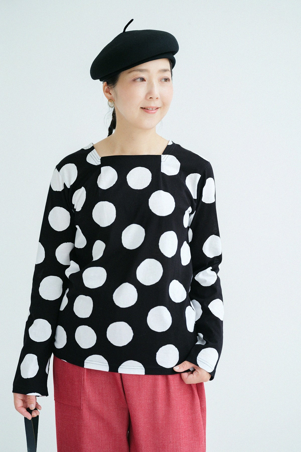 '身長：'154cm,'着用サイズ：'女S,'※洗濯後寸法のものを着用'
