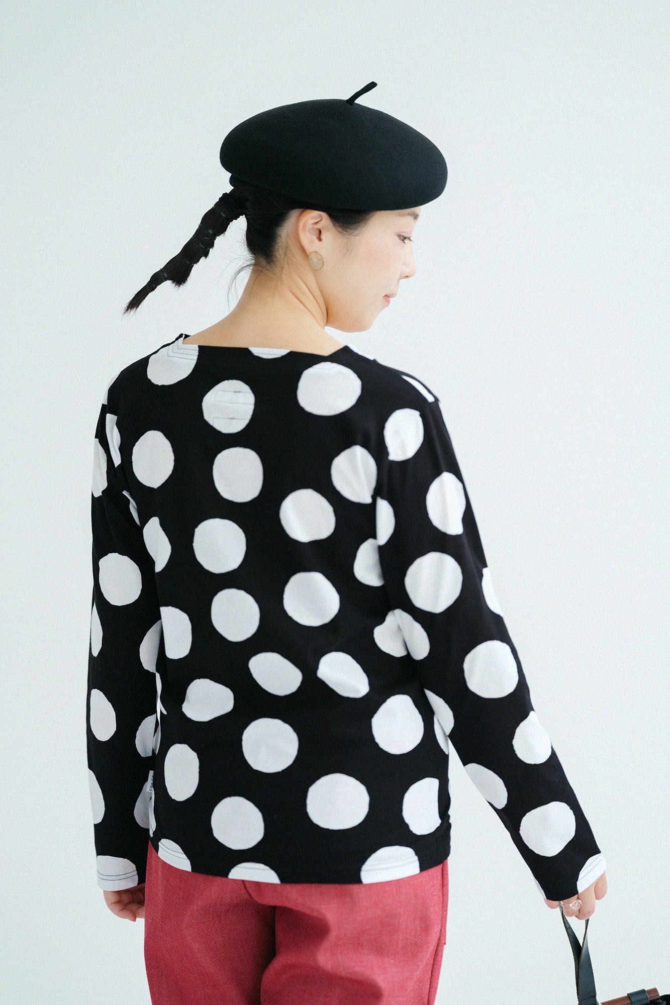 '身長：'154cm,'着用サイズ：'女S,'※洗濯後寸法のものを着用',右上