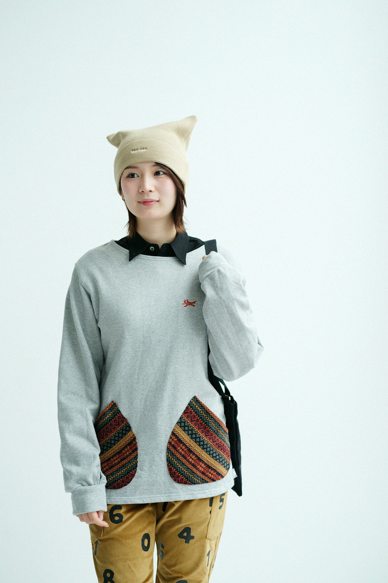 depo Nyan Jacquard Knit Cap／Caramel