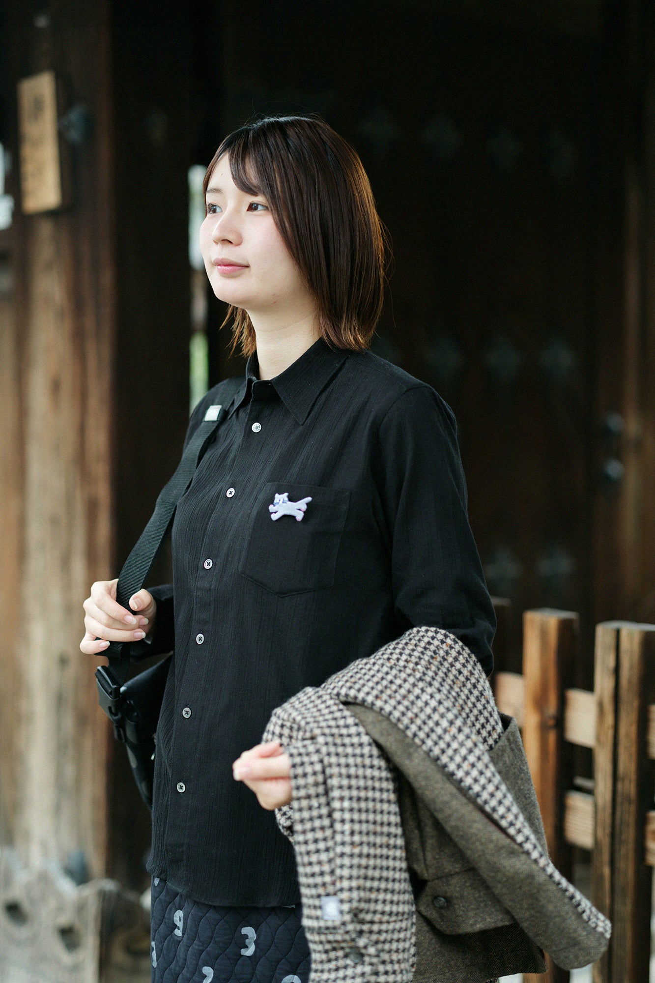 Embroidery Brooch／depo Nyan Grey