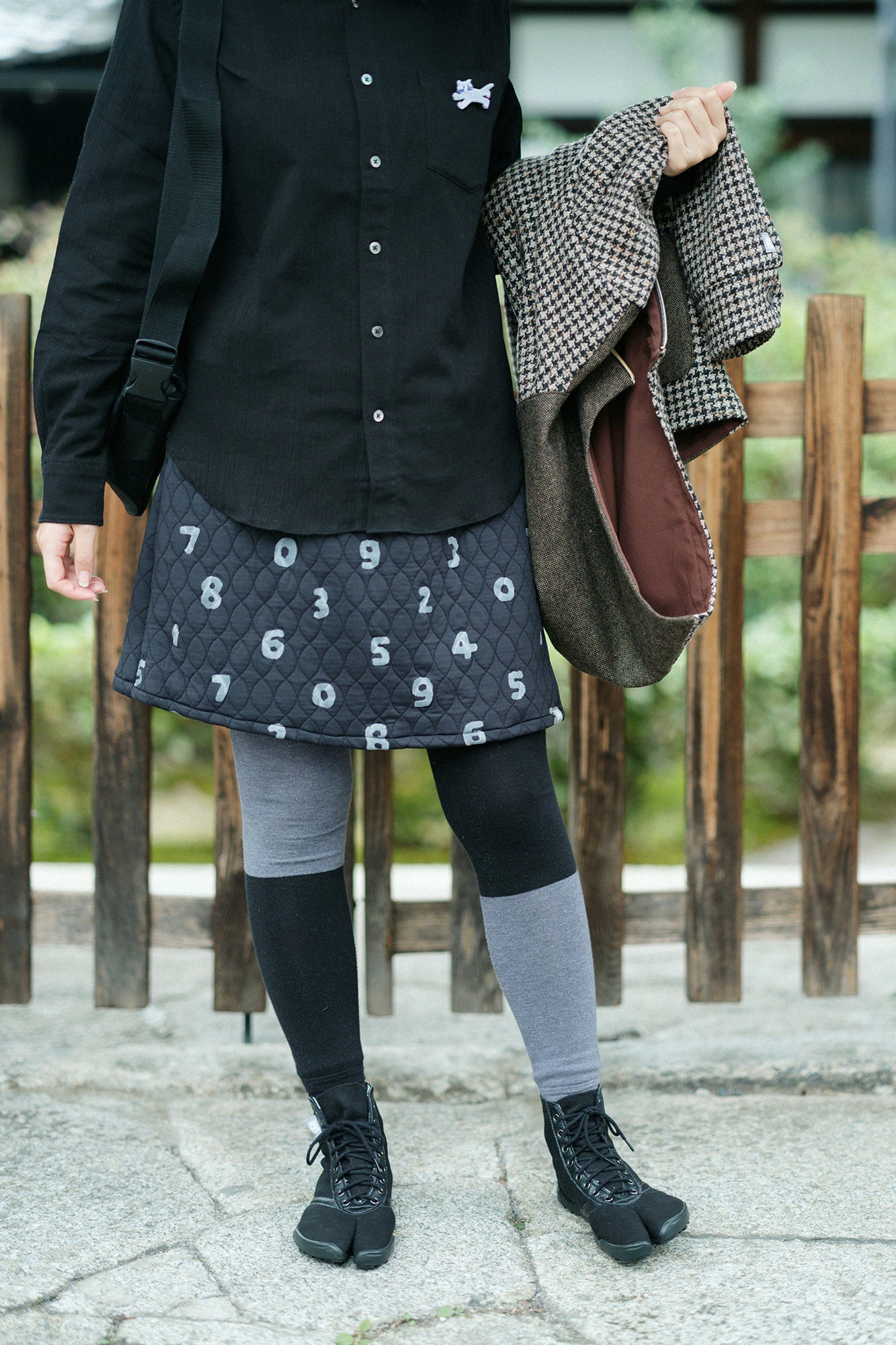 絎縫緹花 BIKE裙褲／SO-SU-U十數 黑色