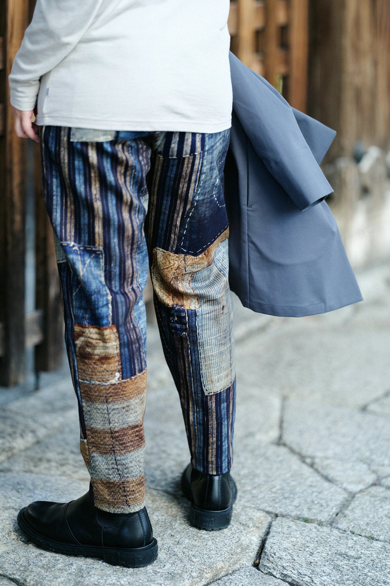 【3月17日頃発送予定】コットンリネン ツイルストレッチ イージーテーパードパンツ／BORO II IJ