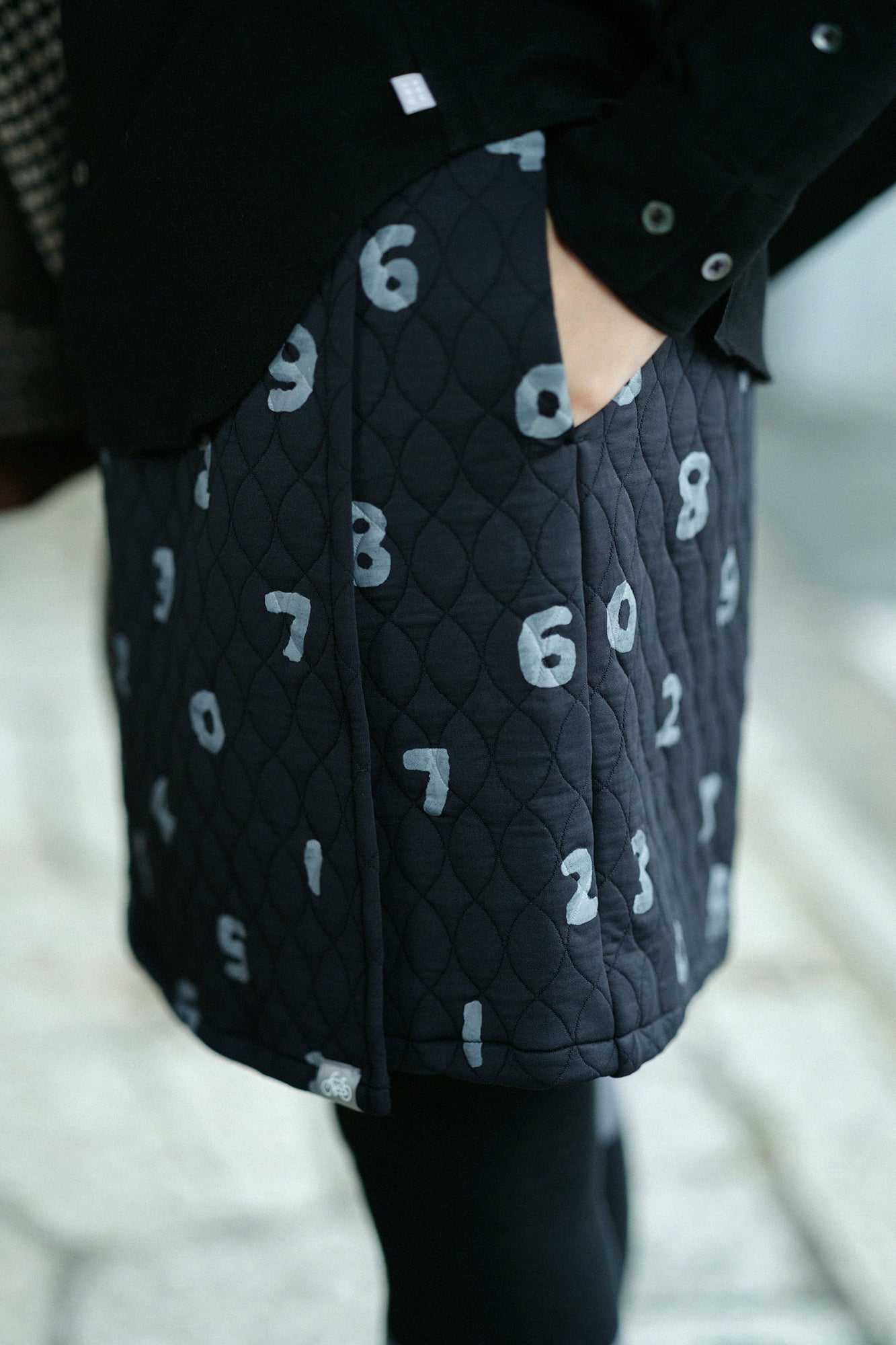 絎縫緹花 BIKE裙褲／SO-SU-U十數 黑色