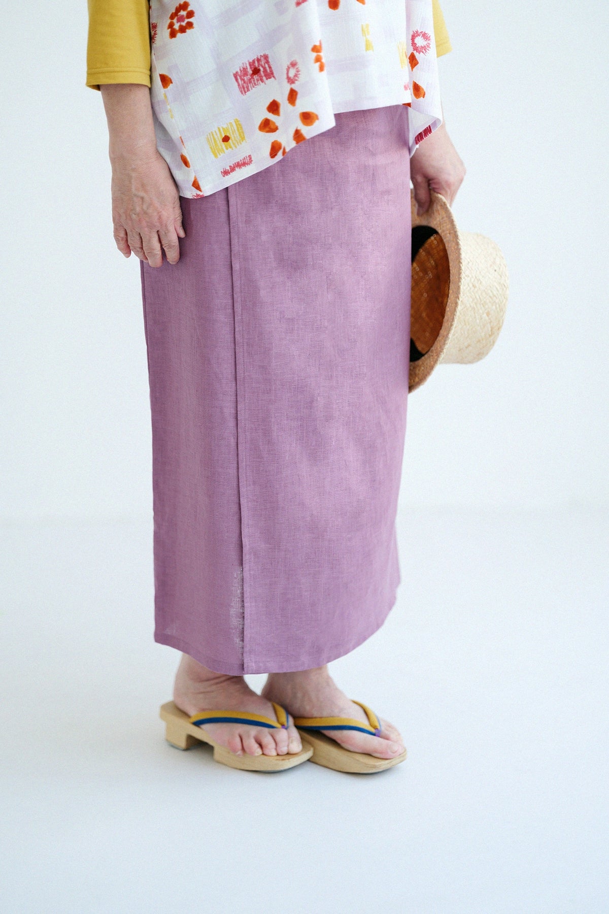 【Ships ard. 4/21】Linen Wrap Skirt / Sappanwood Rose