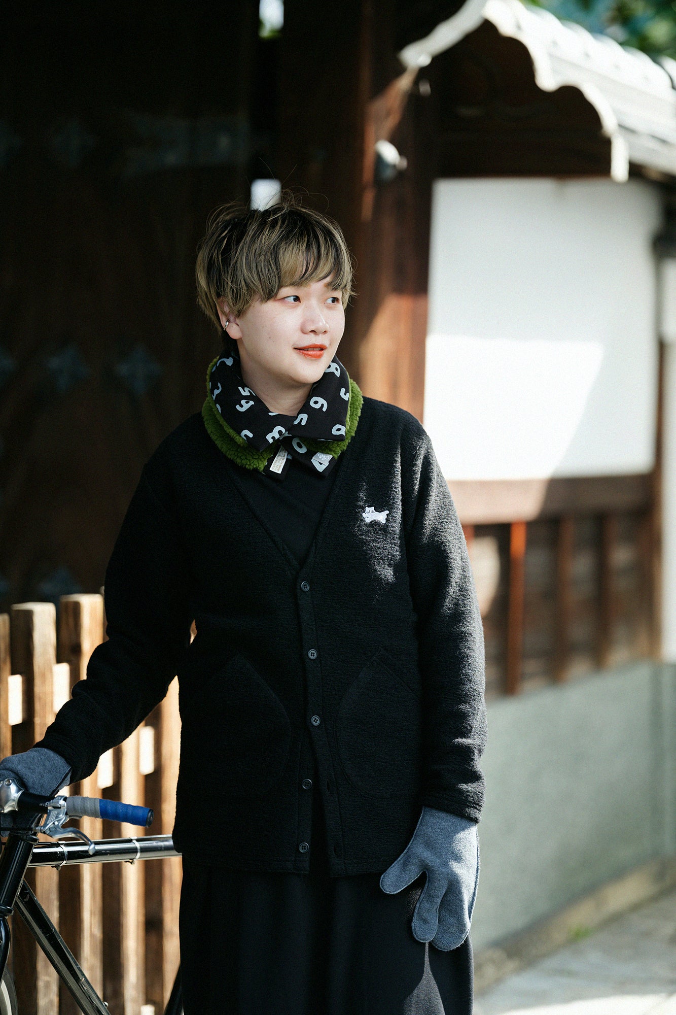 雙面用 BIKE短圍巾／SO-SU-U十數昆 上下 黑色