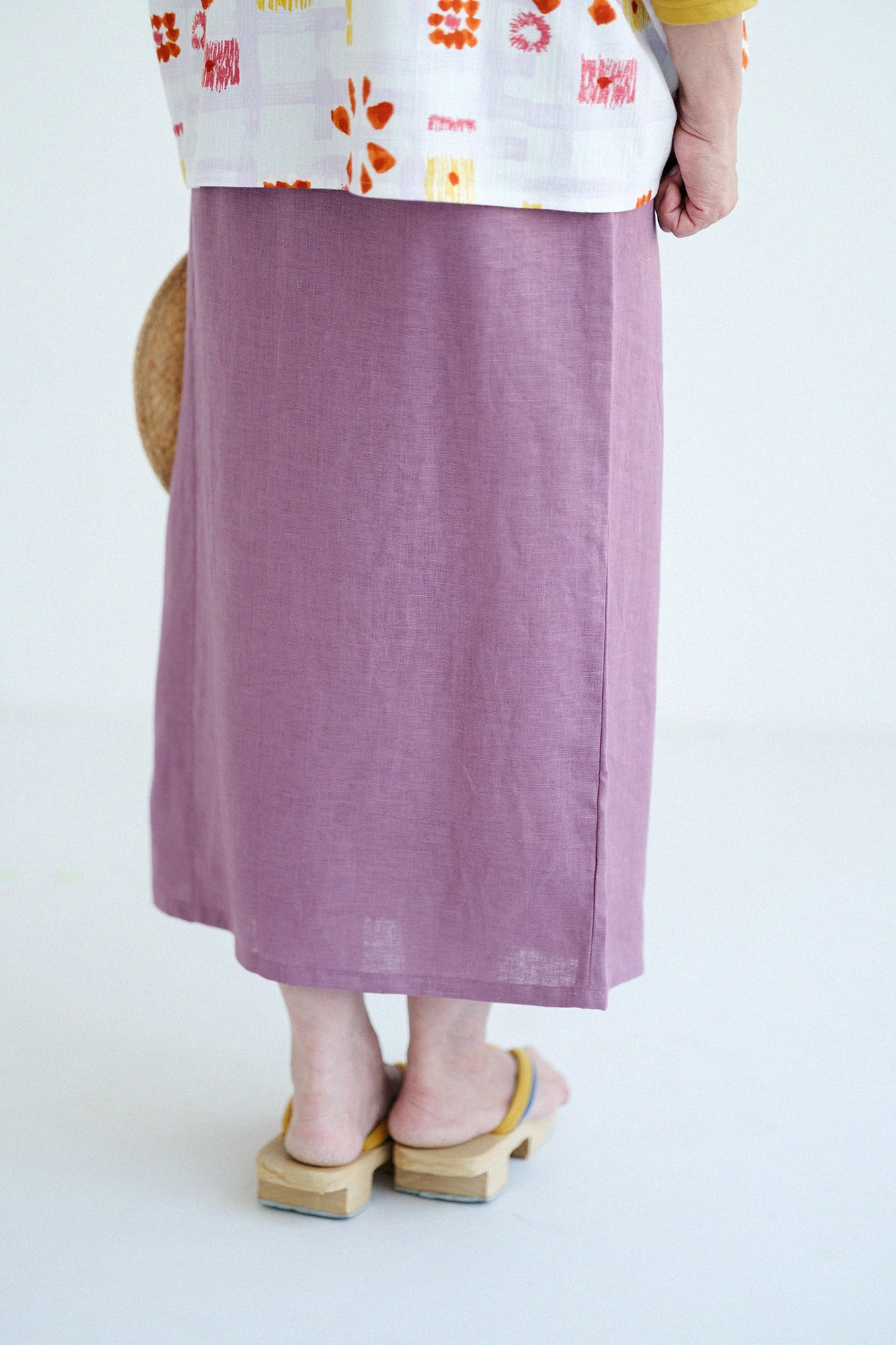 【Ships ard. 4/21】Linen Wrap Skirt / Sappanwood Rose