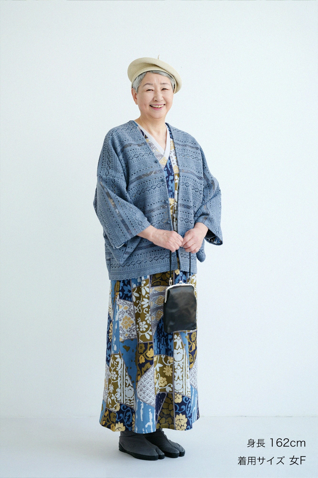 【4月21日頃発送予定】透かし幾何刺繍（きかししゅう） はつき／灰青（はいあお）