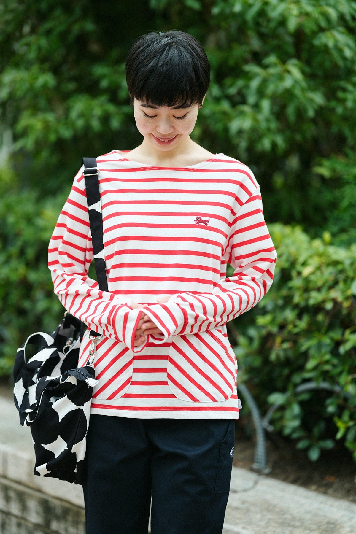 '身長：'164cm,'着用サイズ：'S,'※洗濯後寸法のものを着用'