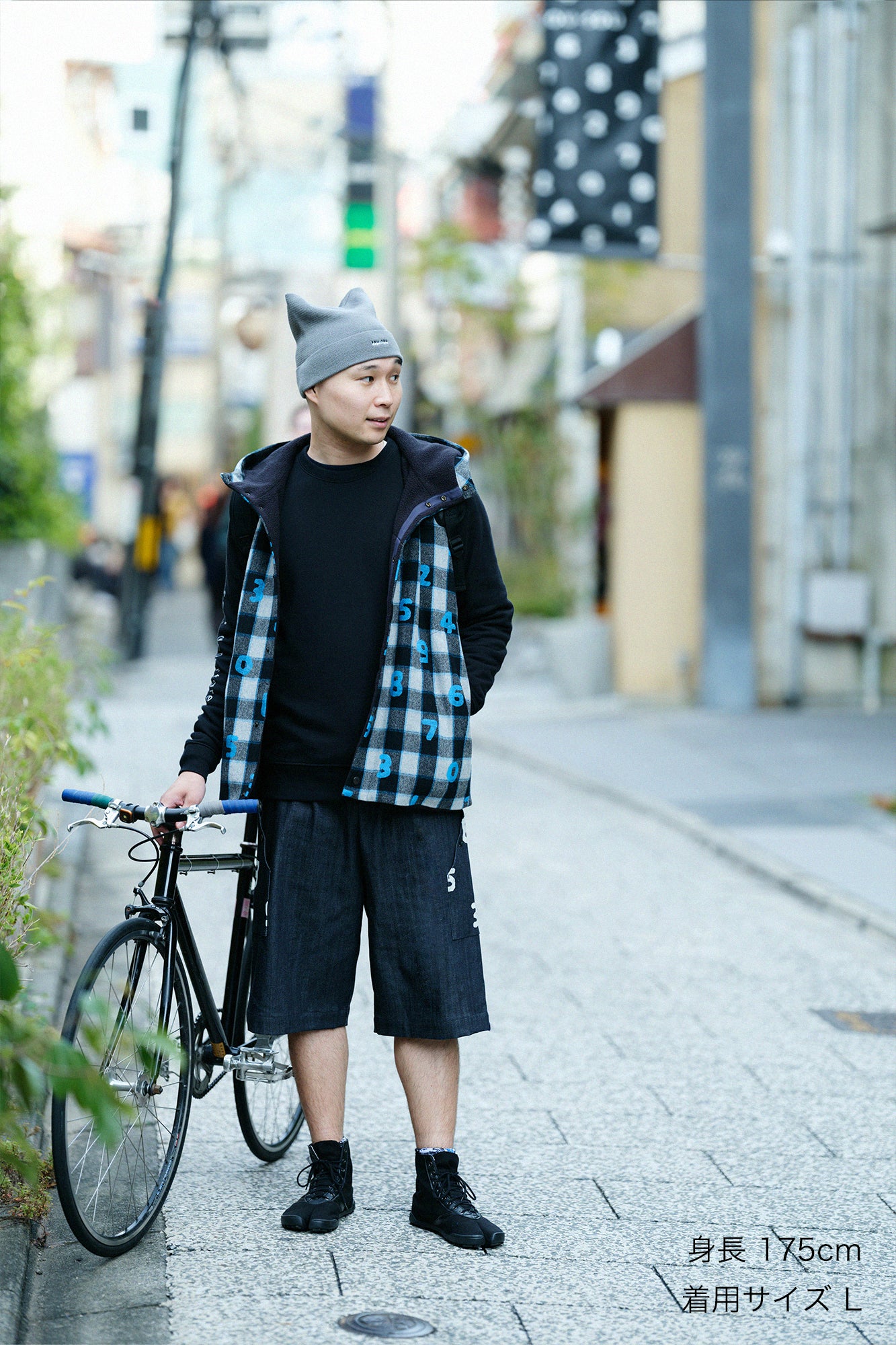 Stretch Denim BIKE Shorts／Indigo×SO-SU-U 