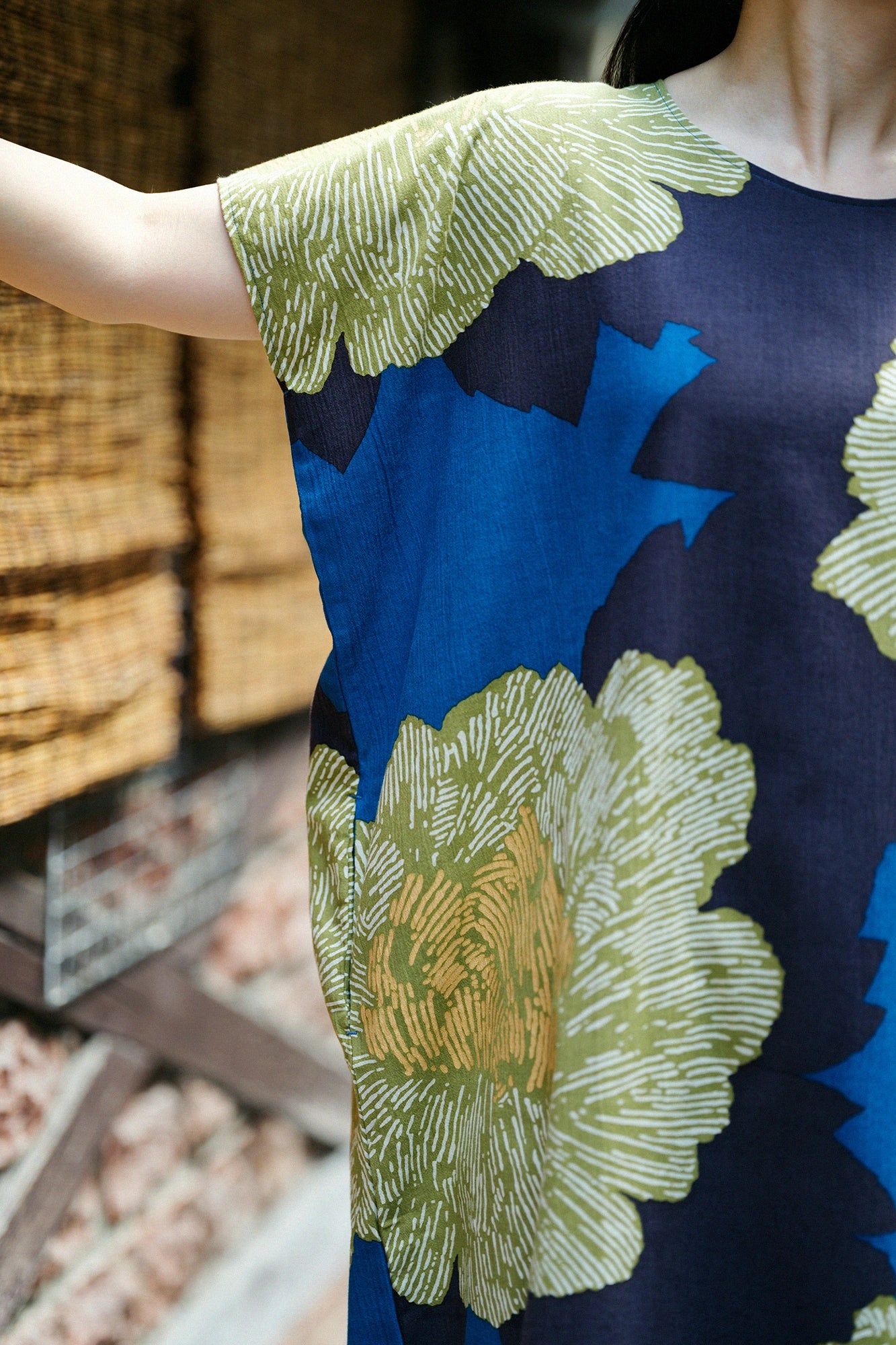【Ships ard. 6/23】Chizimi Cotton 20/20 Rectangular Dress / Peony Summer Light