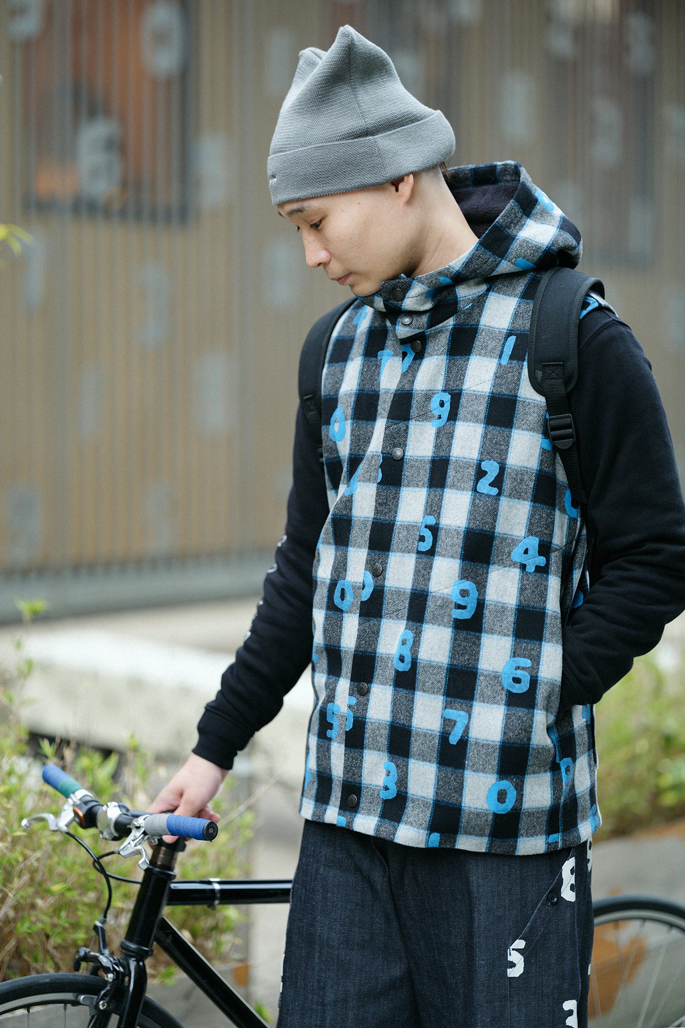 depo Nyan Jacquard Knit Cap／MiddleGrey