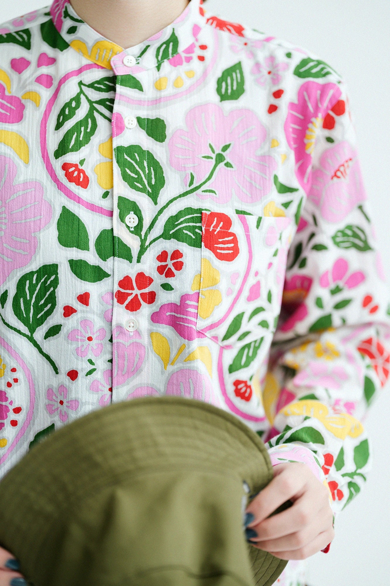 [Versand voraussichtlich um den 10. März] Takashima Jiji 20/20 Stehkragenhemd/Momoyamazakura