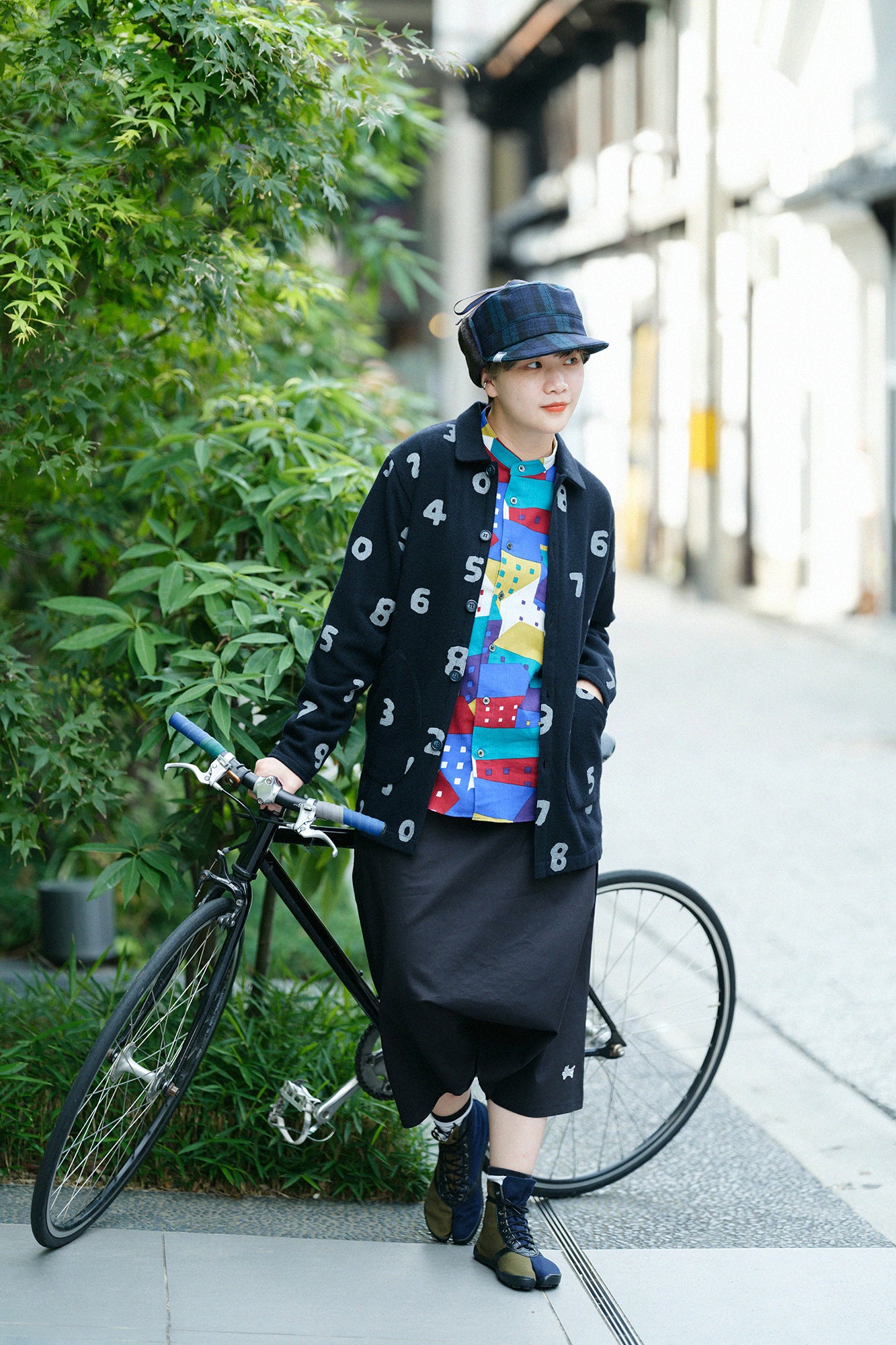 Bishu Tweed Boa BIKE CAP／Black Watch Tantan×SO-SU-U