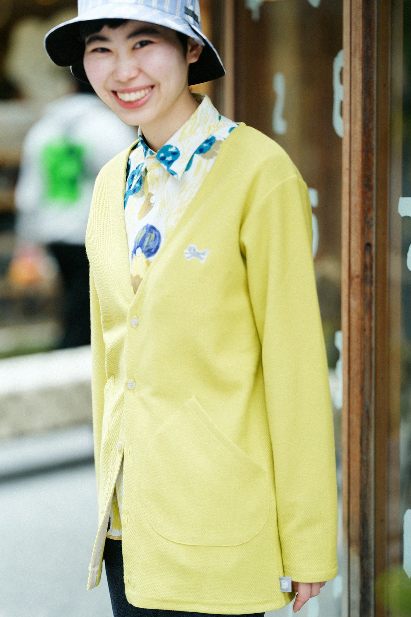 【3月10日頃発送予定】【net限定】カノコニット Vネック カーディガン／イエロー