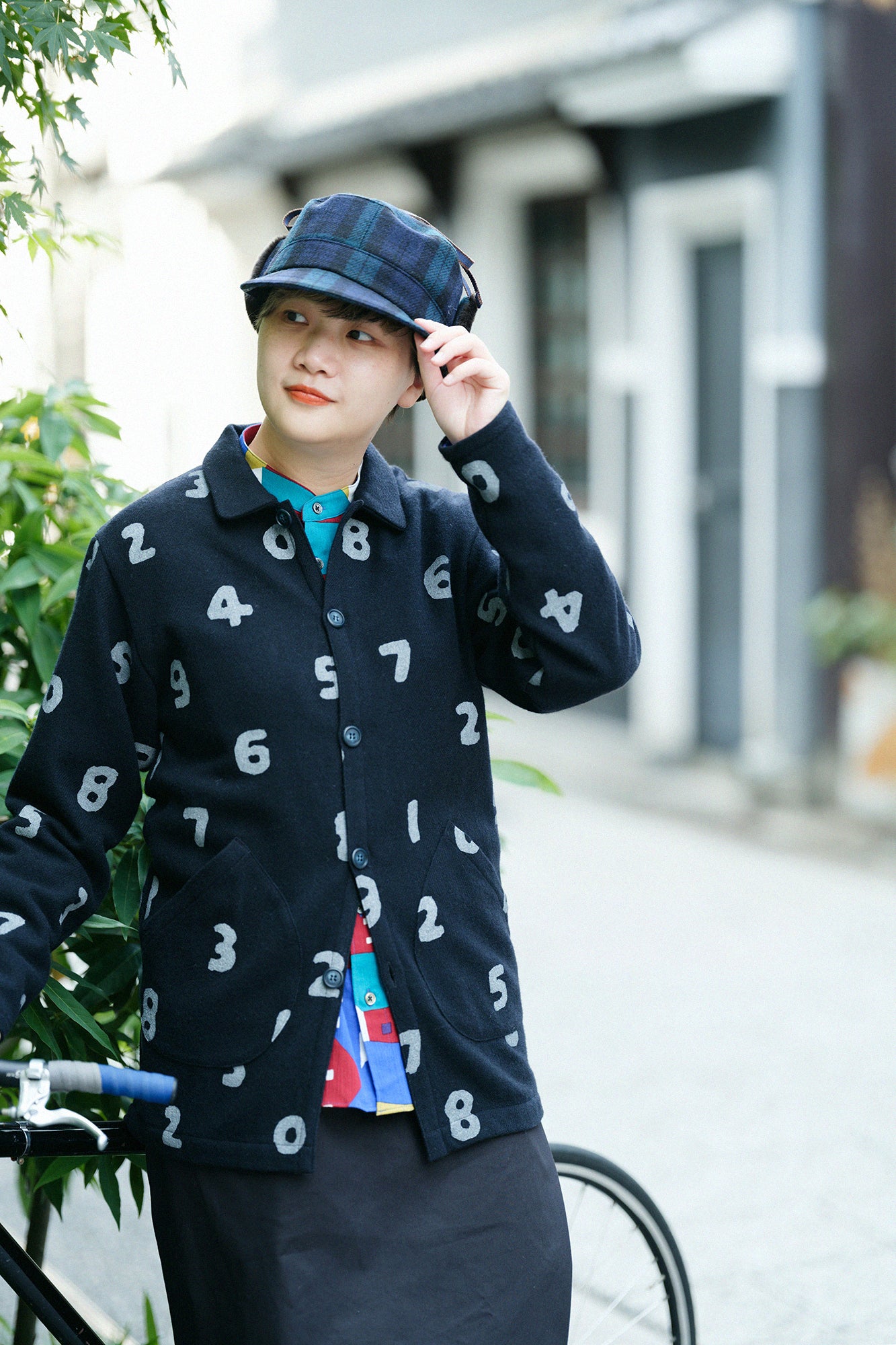 Bishu Tweed Boa BIKE CAP／Black Watch Tantan×SO-SU-U