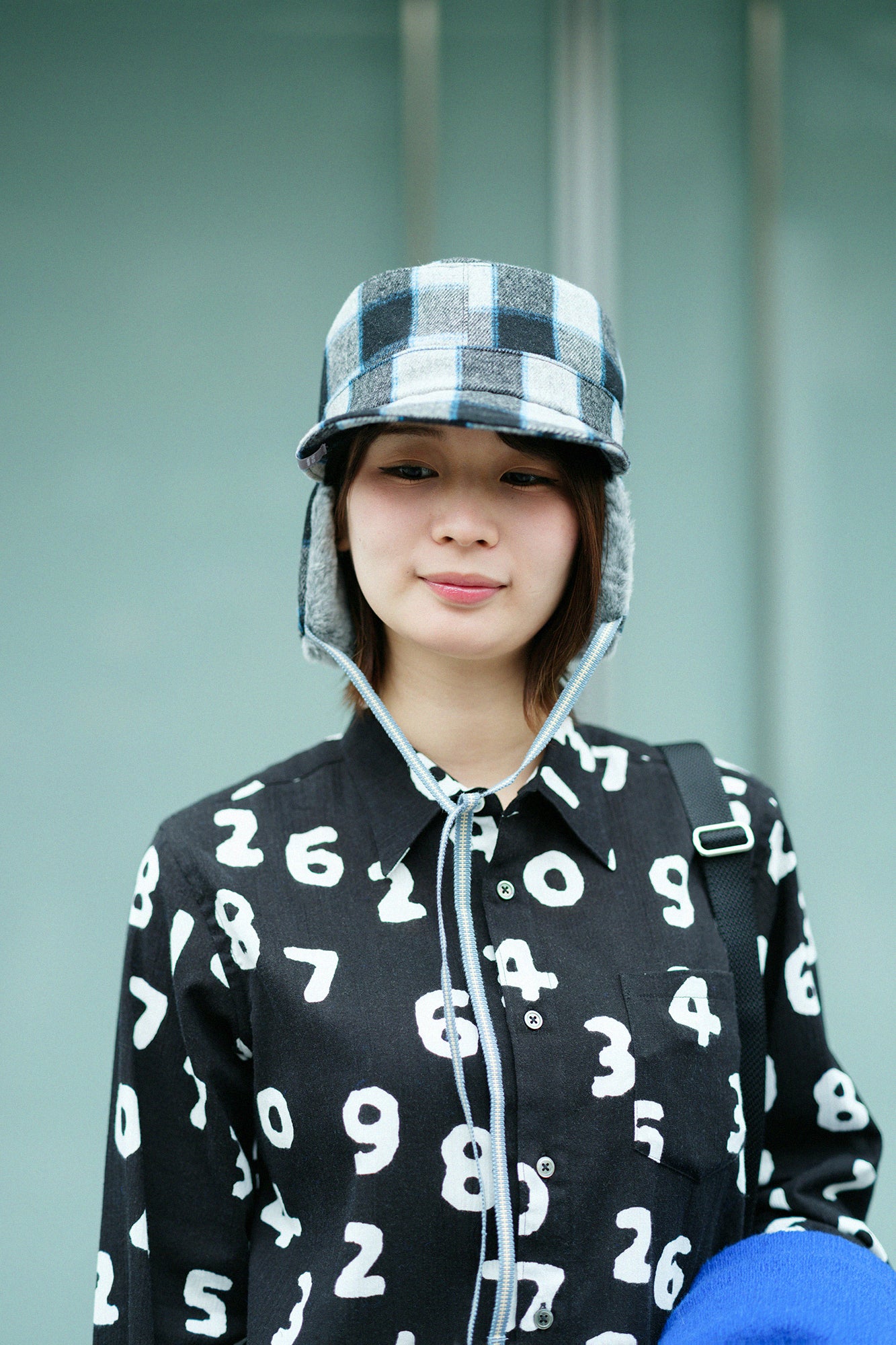 Wool Check Boa BIKE CAP／Blue Black×SO-SU-U