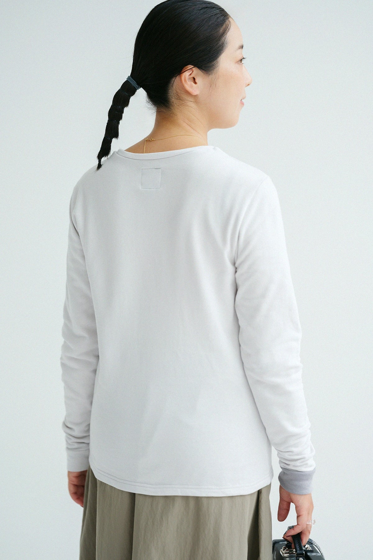 '身長：'154cm,'着用サイズ：'XS,'※洗濯後寸法のものを着用'右上