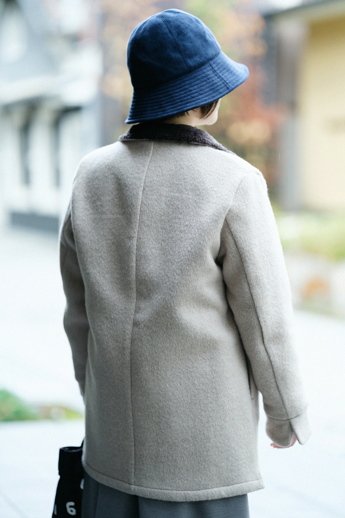 【預購】A.S 雙面羊毛 立領短外套／沙色×網代紋和SO-SU-U十數 昆（※預計於12月9日左右發貨）