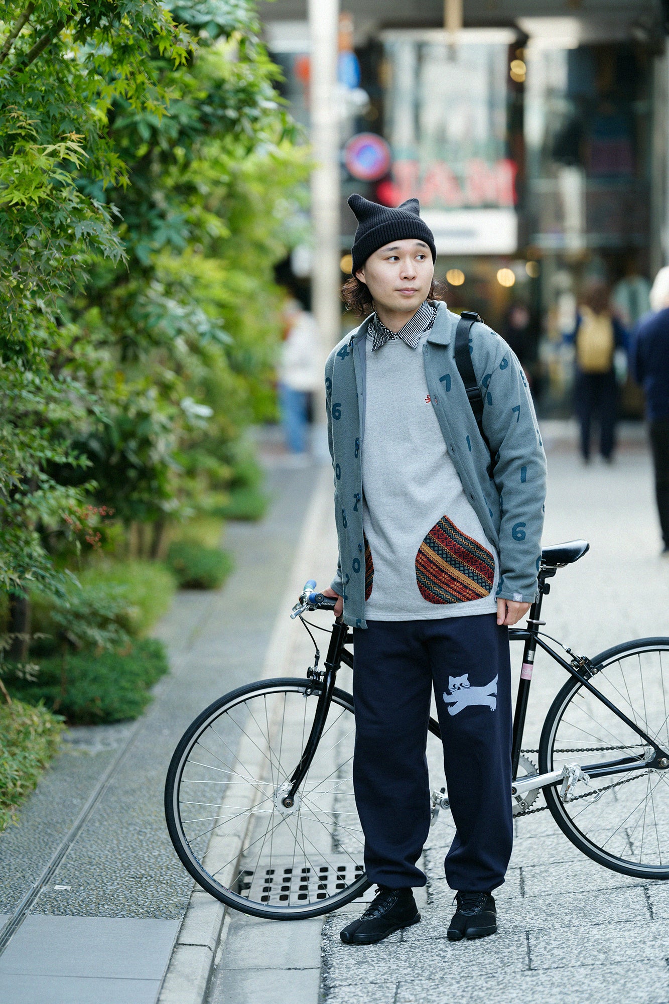 Fleece Boat Neck Sweat Shirt／Heather Grey×Terra Cotta JQ