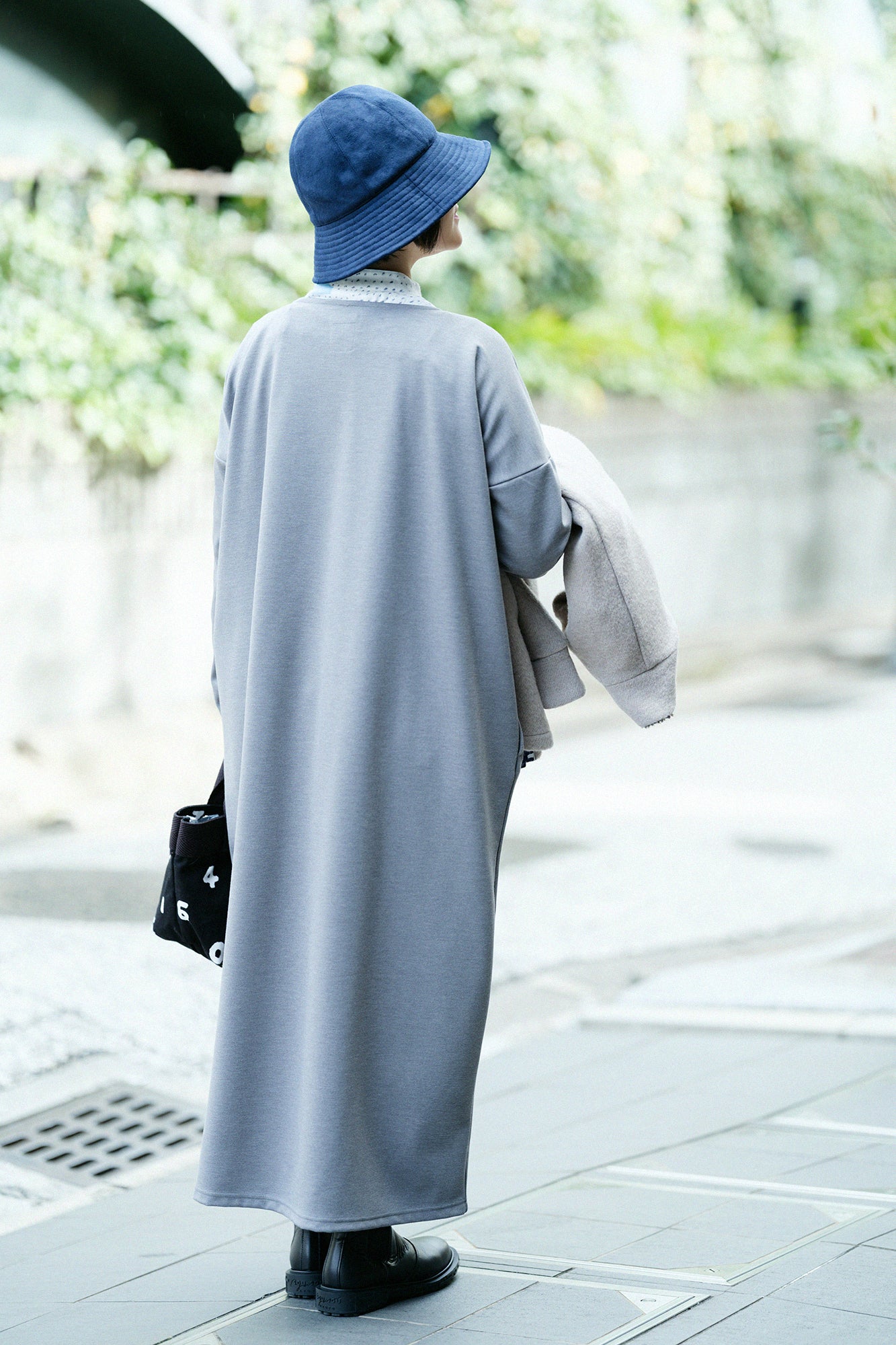 【預購】Soft Thermo(R) 羅紋針織布 船領 L/S OP 超長版／灰色（※預計於12月9日左右發貨）