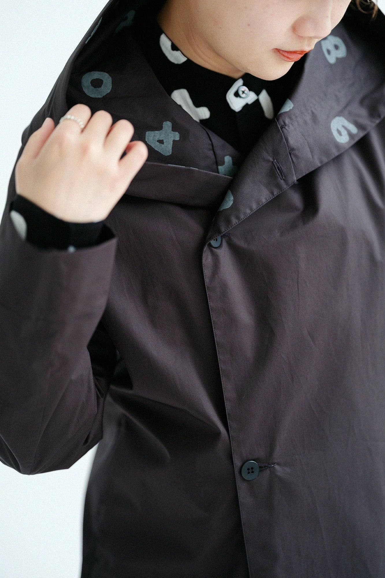 [Versand voraussichtlich um den 17. März] Hochdichter Twill-Lebensmittelmantel/SchwarzSO-SU-U