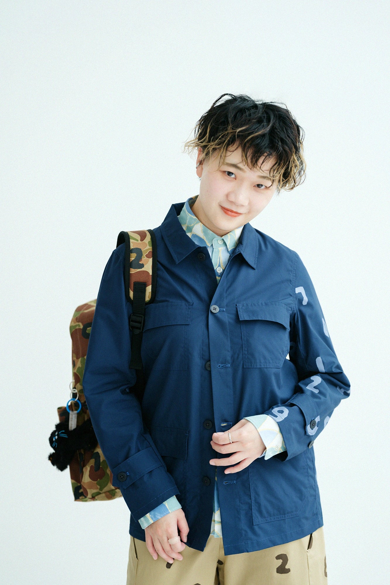 [Versand voraussichtlich um den 10. März herum] Cargojacke aus hochdichtem Schreibmaschinenstoff/MarineblauSO-SU-U