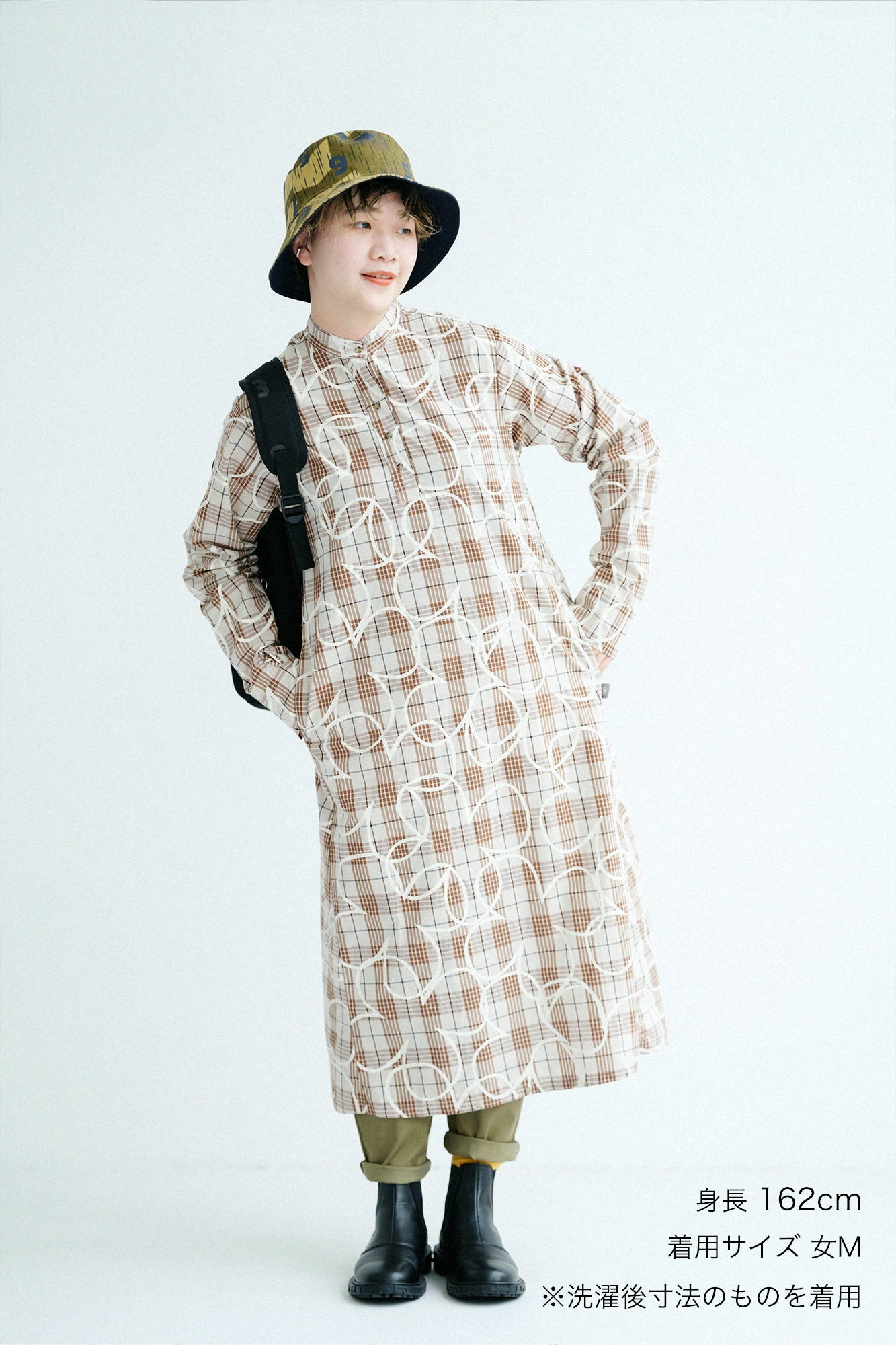 【3月10日頃発送予定】メランジチェック H.N.BIKEワンピース／しあわせ