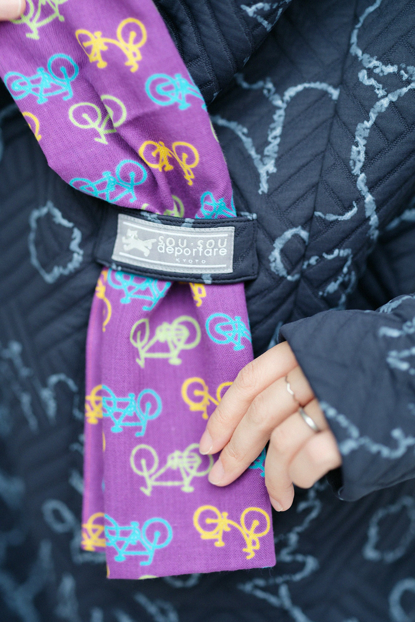 Quilting Jacquard SANPOOne-piece Dress／Oraka Graffiti Dark Navy