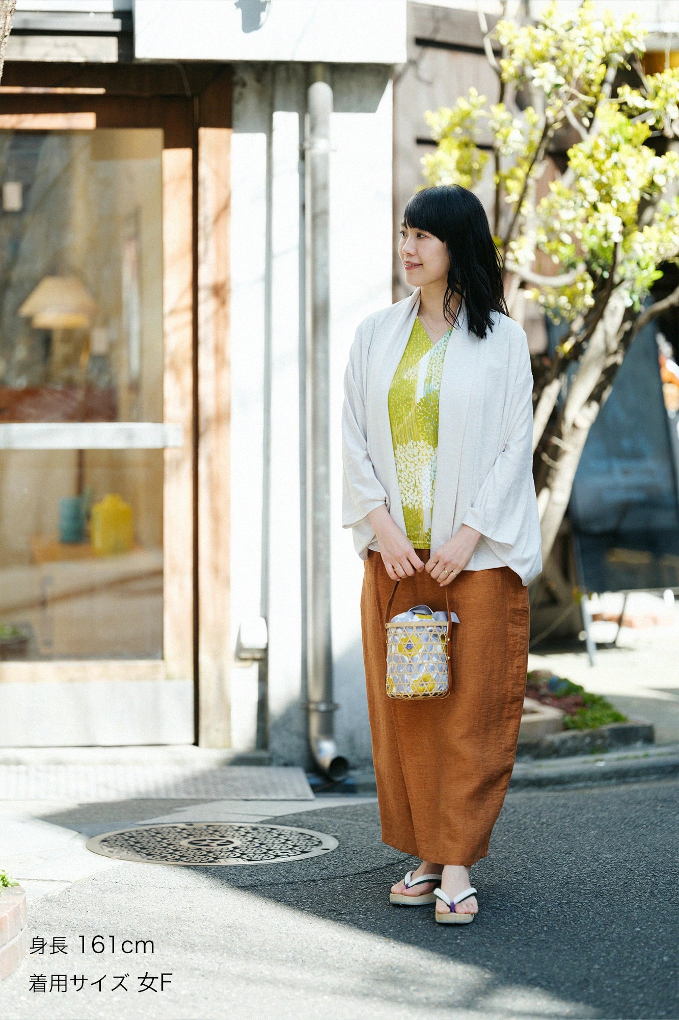 【Ships ard. 4/21】Linen Kimono Sleeve Cardigan Short Length / Ivory