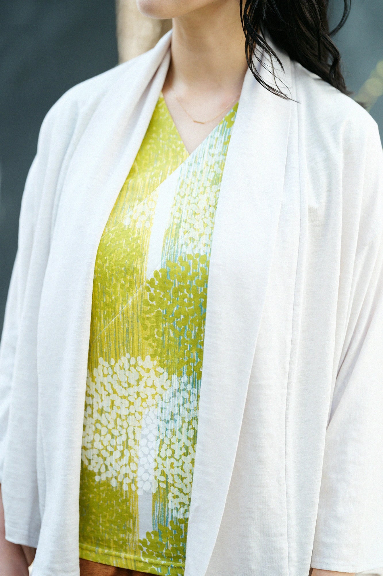 【Ships ard. 4/21】Linen Kimono Sleeve Cardigan Short Length / Ivory