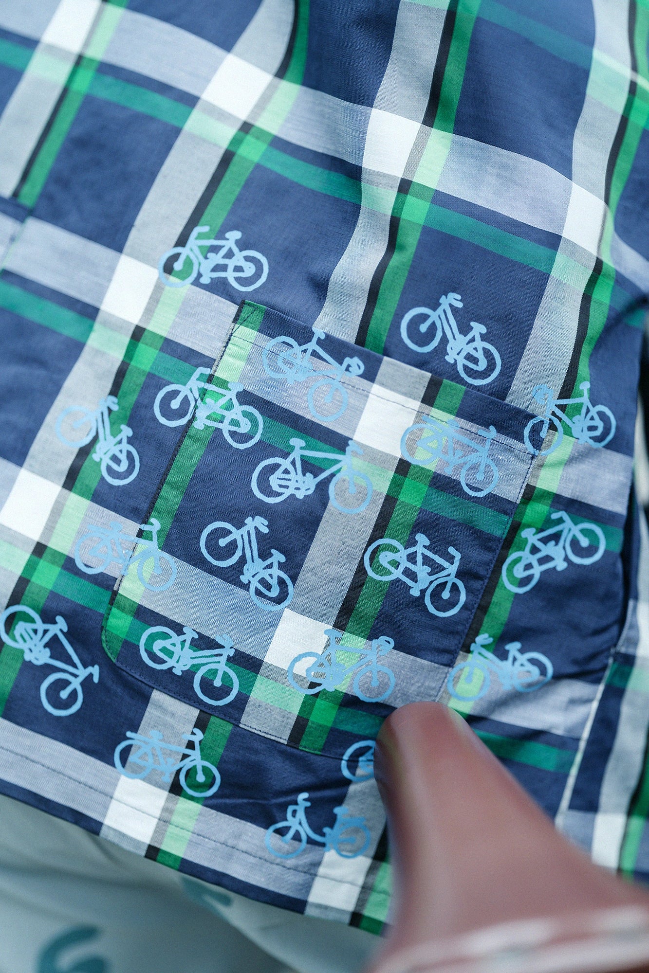 [Versand voraussichtlich um den 10. März herum] Ramie-Nylonjacke mit Kragen und ZIP UP/Marineblau kariert