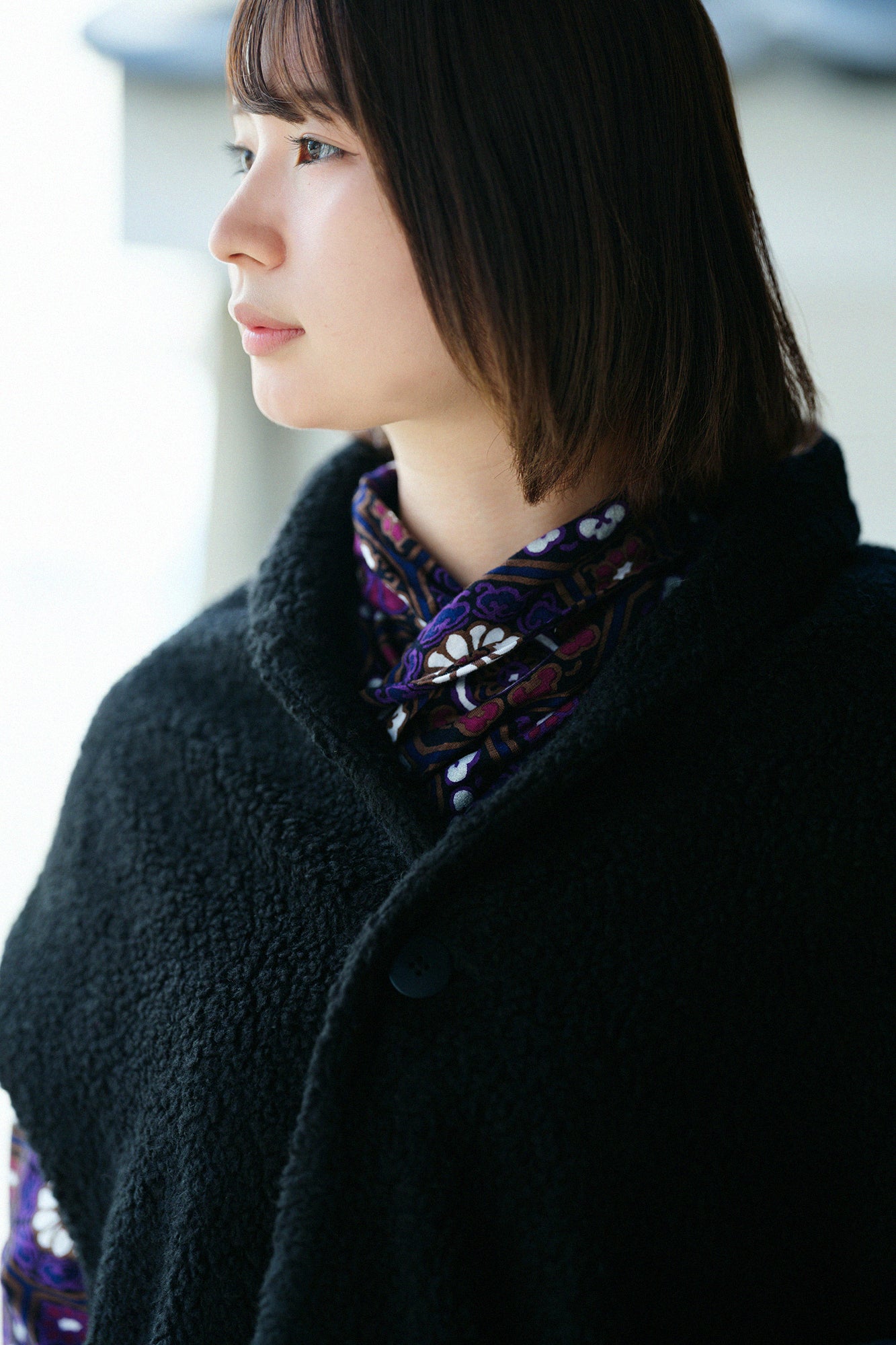 Boa Saya Vest with Lining / Black×Imayo