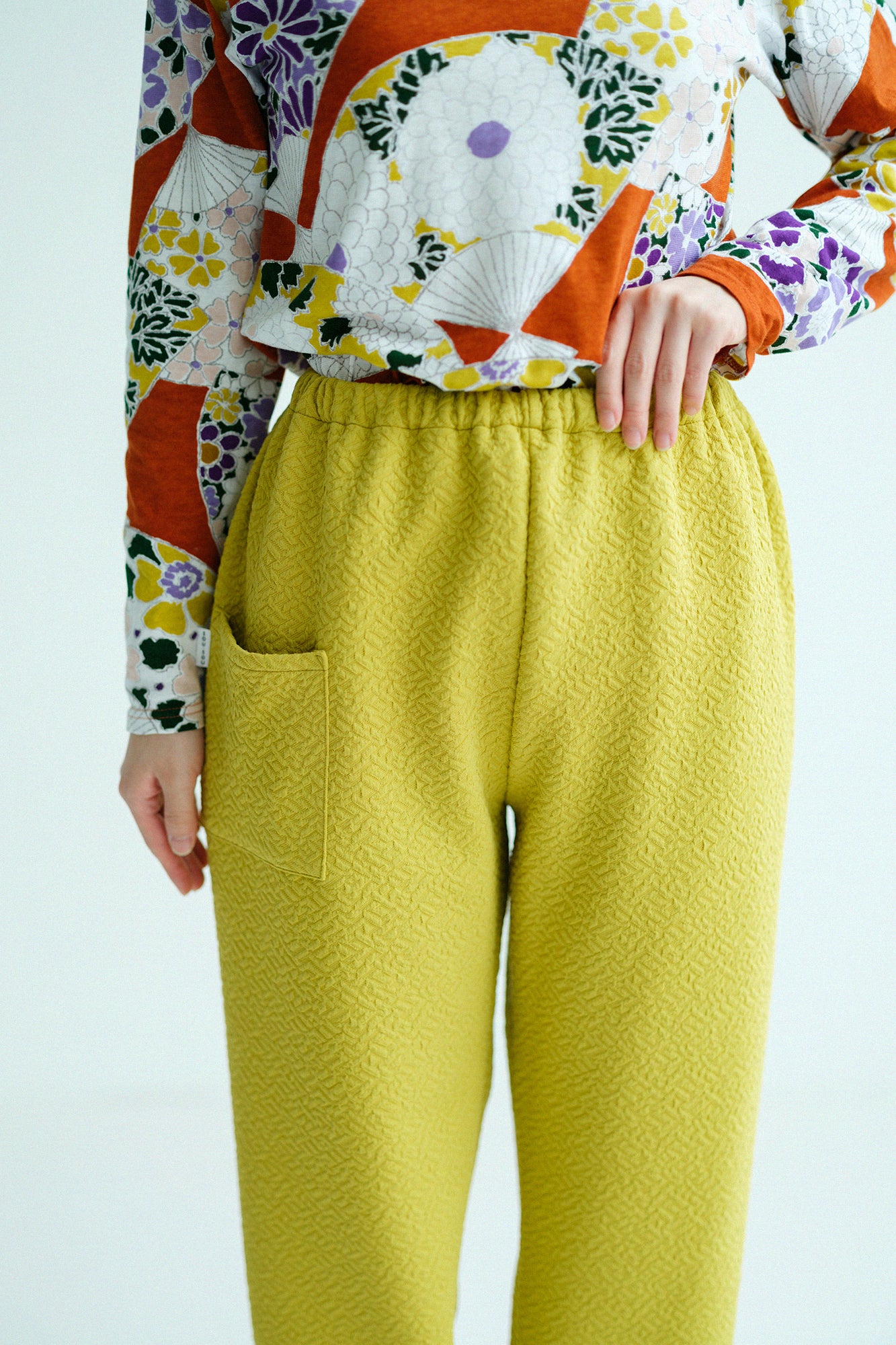 Dual-layered Jacquard Workers Pants/ Golden Yellow