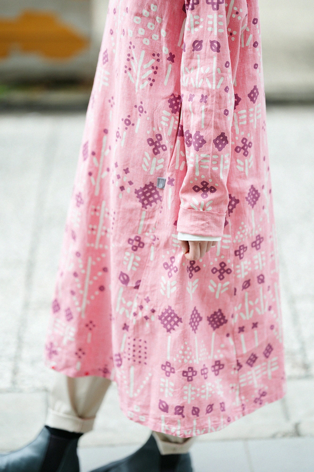 Robe BIKE en lin coton/Soso rose saumon