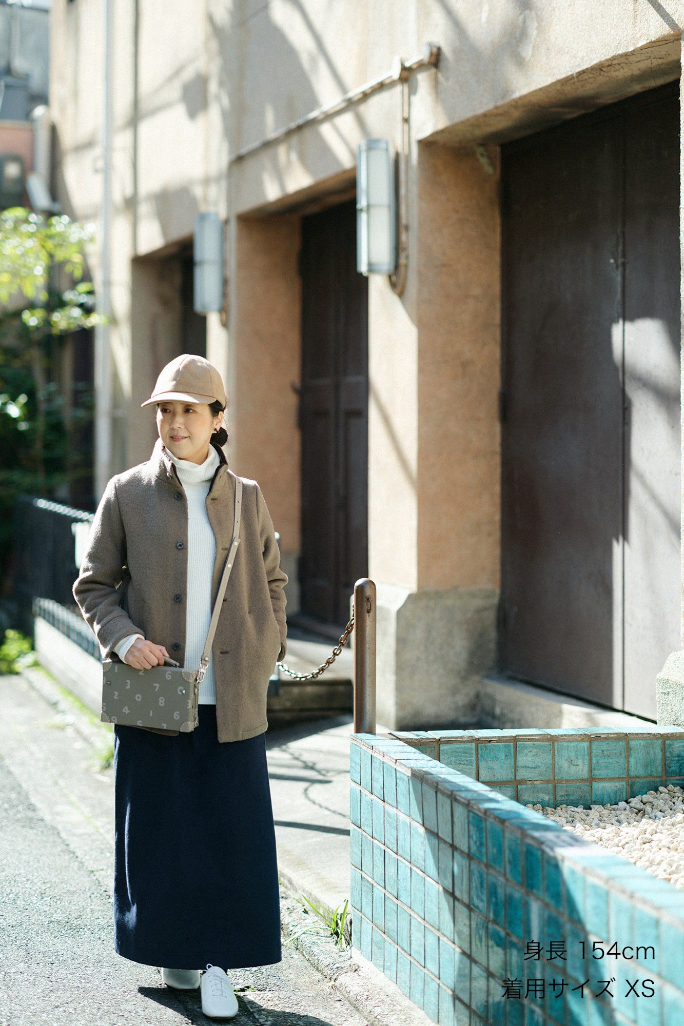 【預購】A.S 雙面羊毛 立領短外套／灰棕色×網代紋和SO-SU-U十數 昆（※預計於12月9日左右發貨）